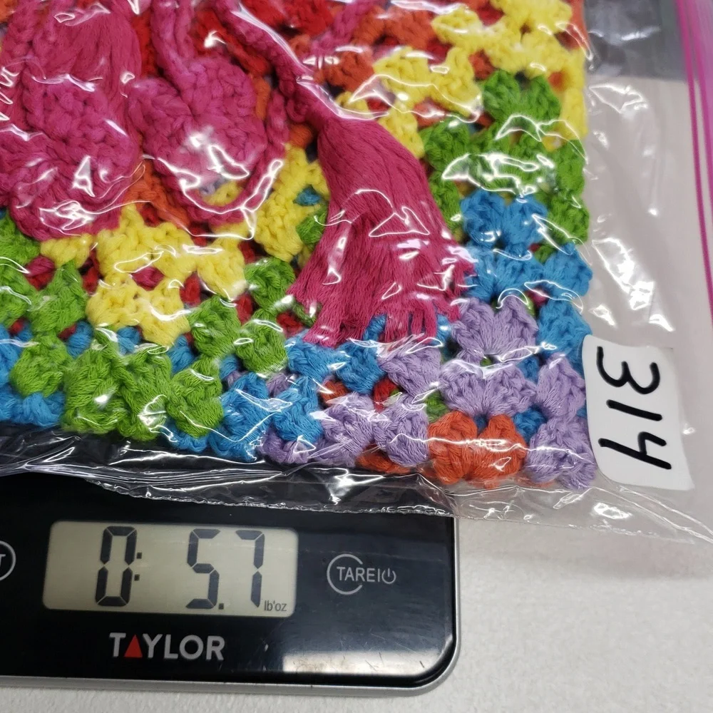 Color Block Open Knit Tassel Tie Backless Knot Waist Cami Romper Women's Size 6 - Picture 13 of 13